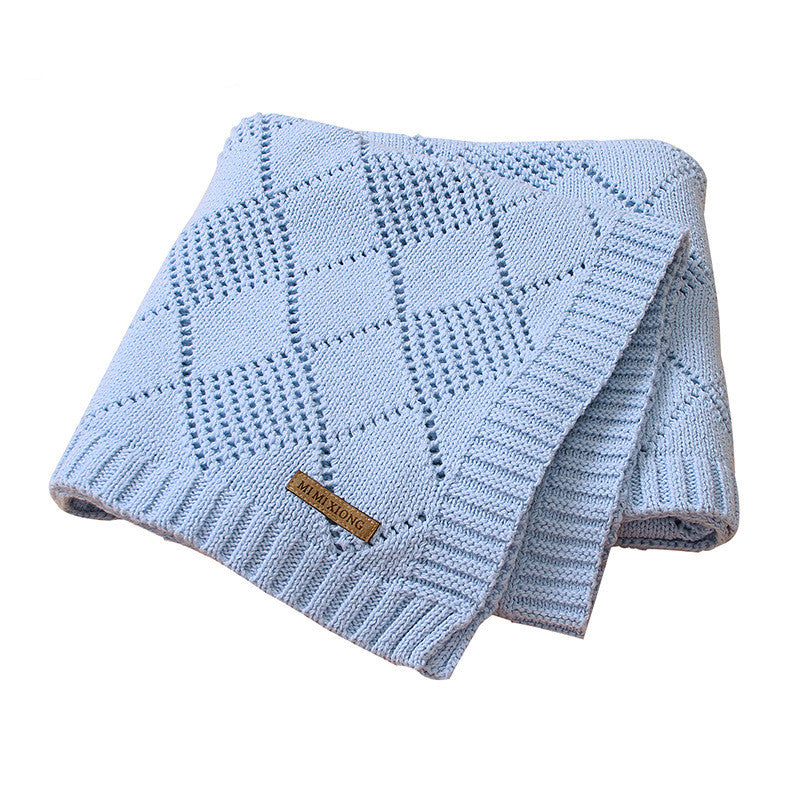 Solid Color Knitted Baby Blanket, Baby Quilt