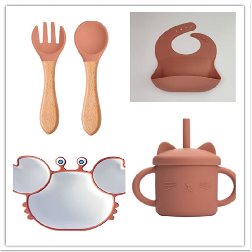 Silicone Baby Feeding Plate And Non Slip Bowl