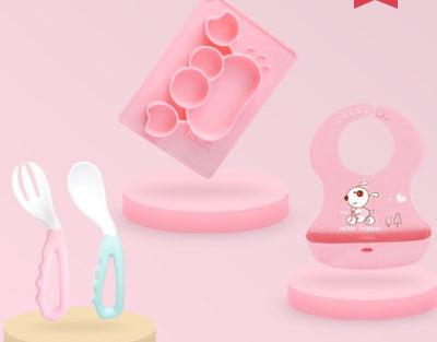 Baby Silicone Suction Cup Cartoon Learning Feeding Bowl