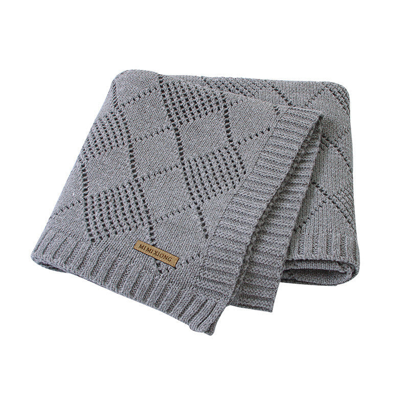 Solid Color Knitted Baby Blanket, Baby Quilt
