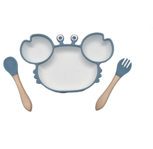 Silicone Baby Feeding Plate And Non Slip Bowl