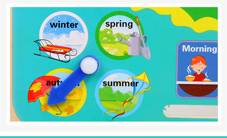 Montessori Wooden Weather Calendar Clock Educational Toy