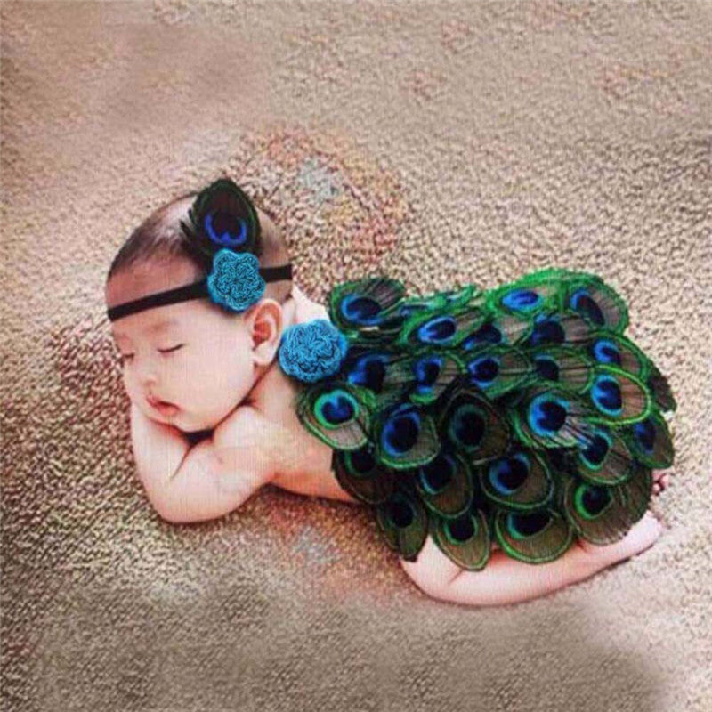 Newborn Baby Peacock Wings Photo Outfit