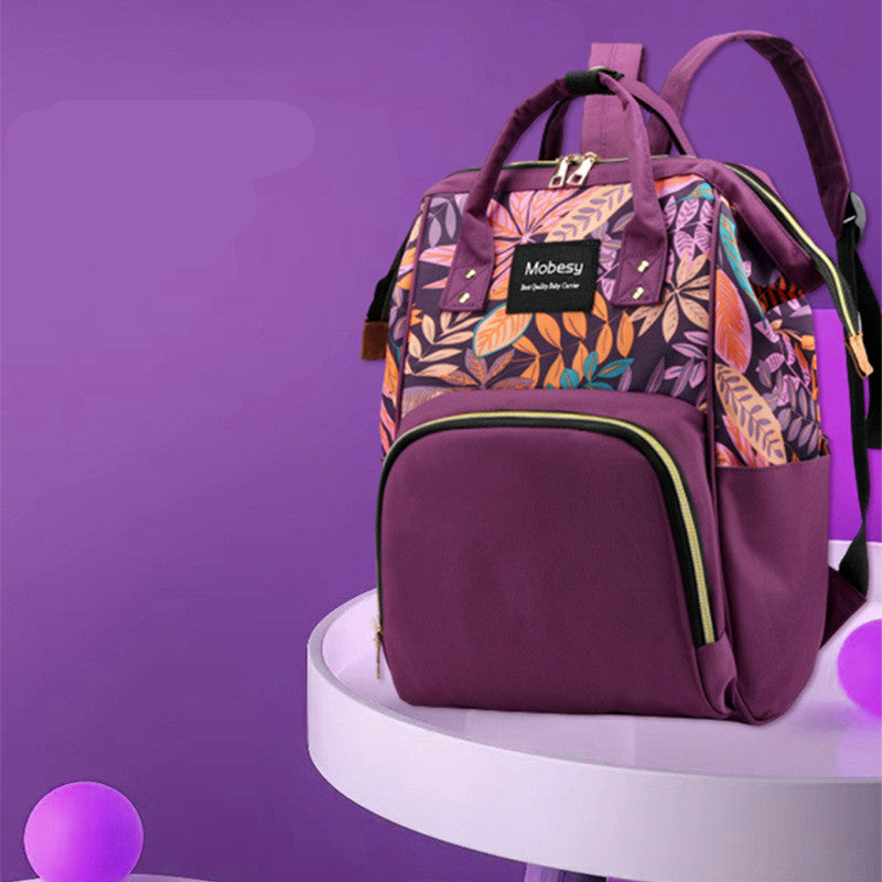 Multifunctional Baby Diaper Backpack with Bottle Holder