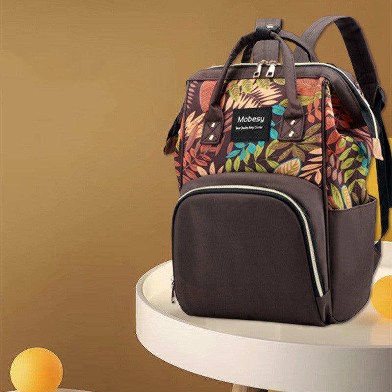 Multifunctional Baby Diaper Backpack with Bottle Holder