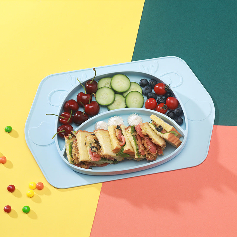Silicone Baby Feeding Plate And Non Slip Bowl