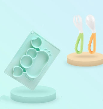 Baby Silicone Suction Cup Cartoon Learning Feeding Bowl