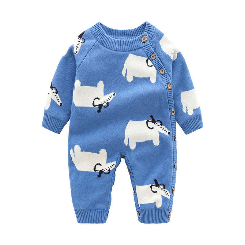 Newborn Baby Crawling Clothes Thickened Harness