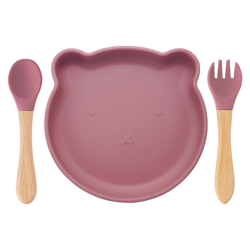 Silicone Spork Baby Tableware Set, Bear Design