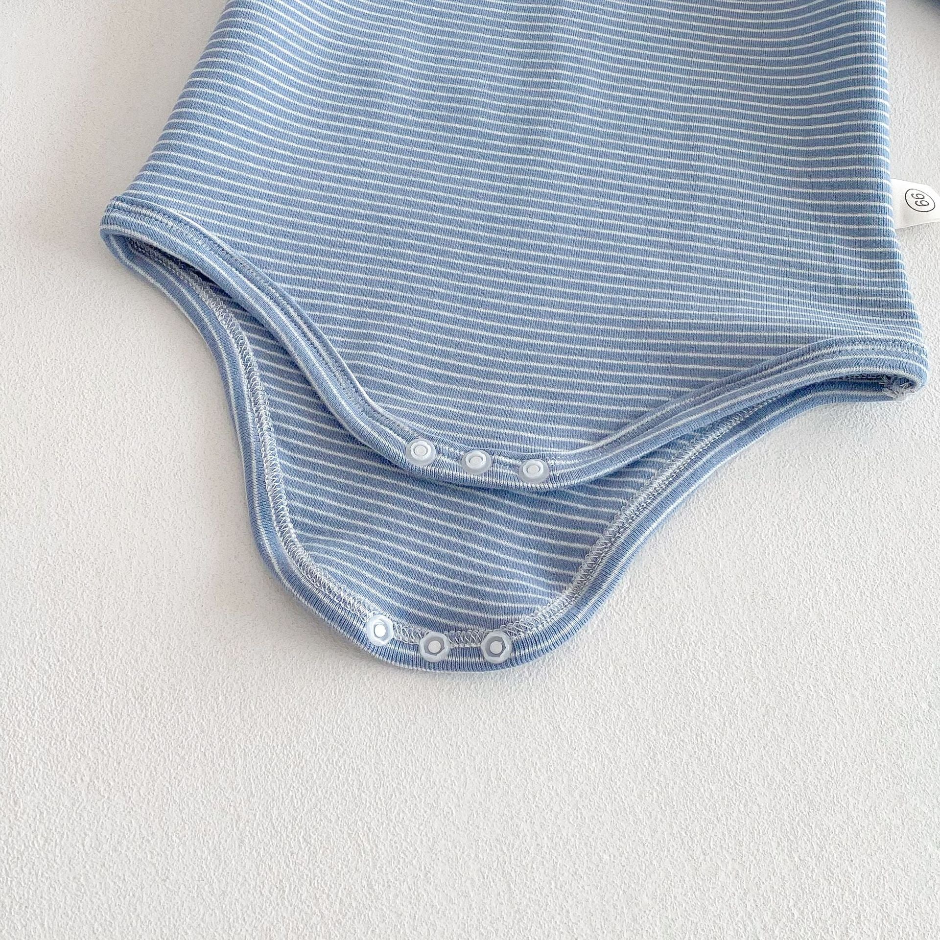 Striped Triangle Rompers Male And Female Baby Long Sleeve Jumpsuit