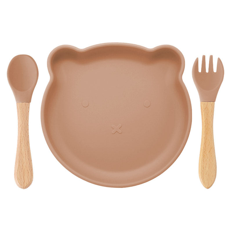 Silicone Spork Baby Tableware Set, Bear Design