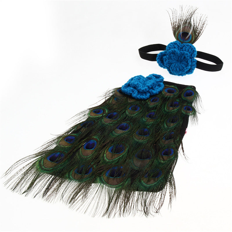 Newborn Baby Peacock Wings Photo Outfit