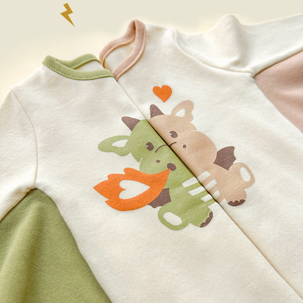 Fire-Breathing Dragon Print Baby Romper
