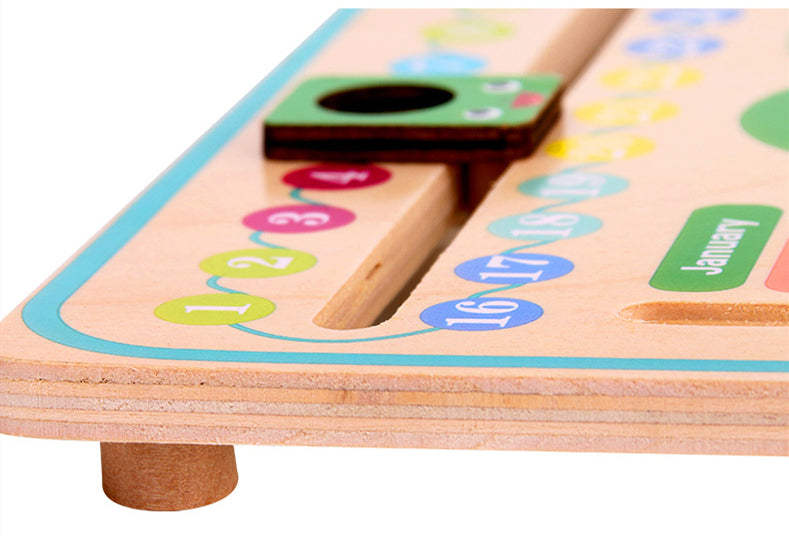 Montessori Wooden Weather Calendar Clock Educational Toy
