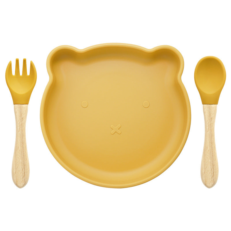 Silicone Spork Baby Tableware Set, Bear Design