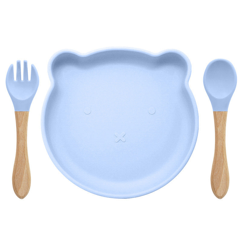 Silicone Spork Baby Tableware Set, Bear Design