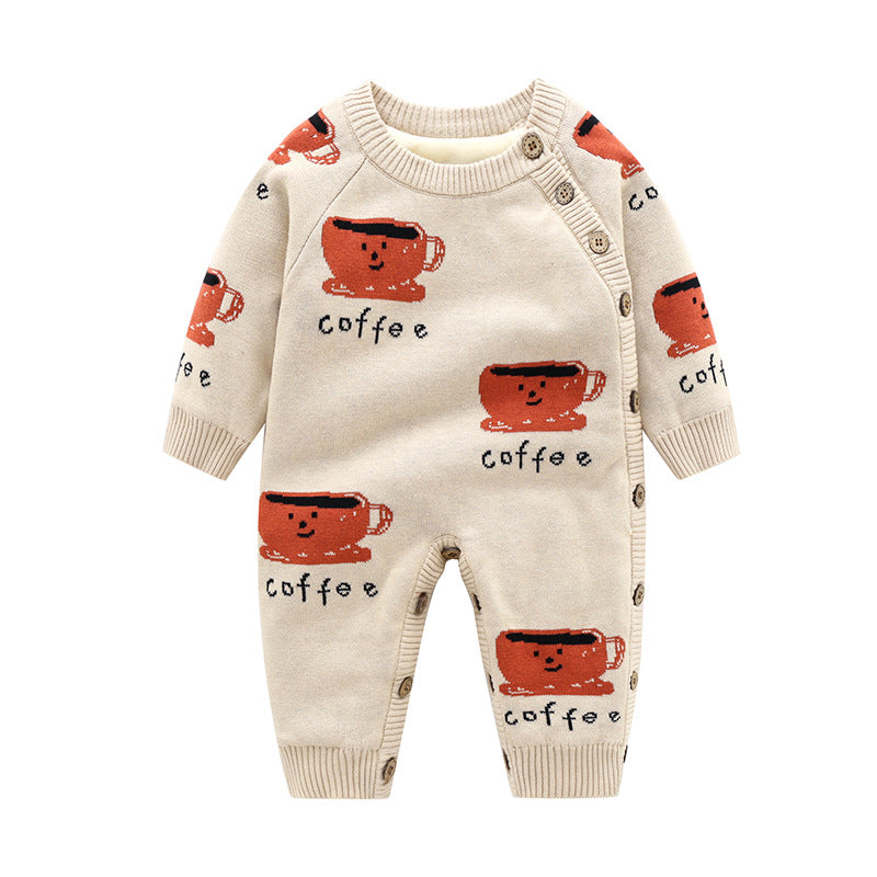 Newborn Baby Crawling Clothes Thickened Harness