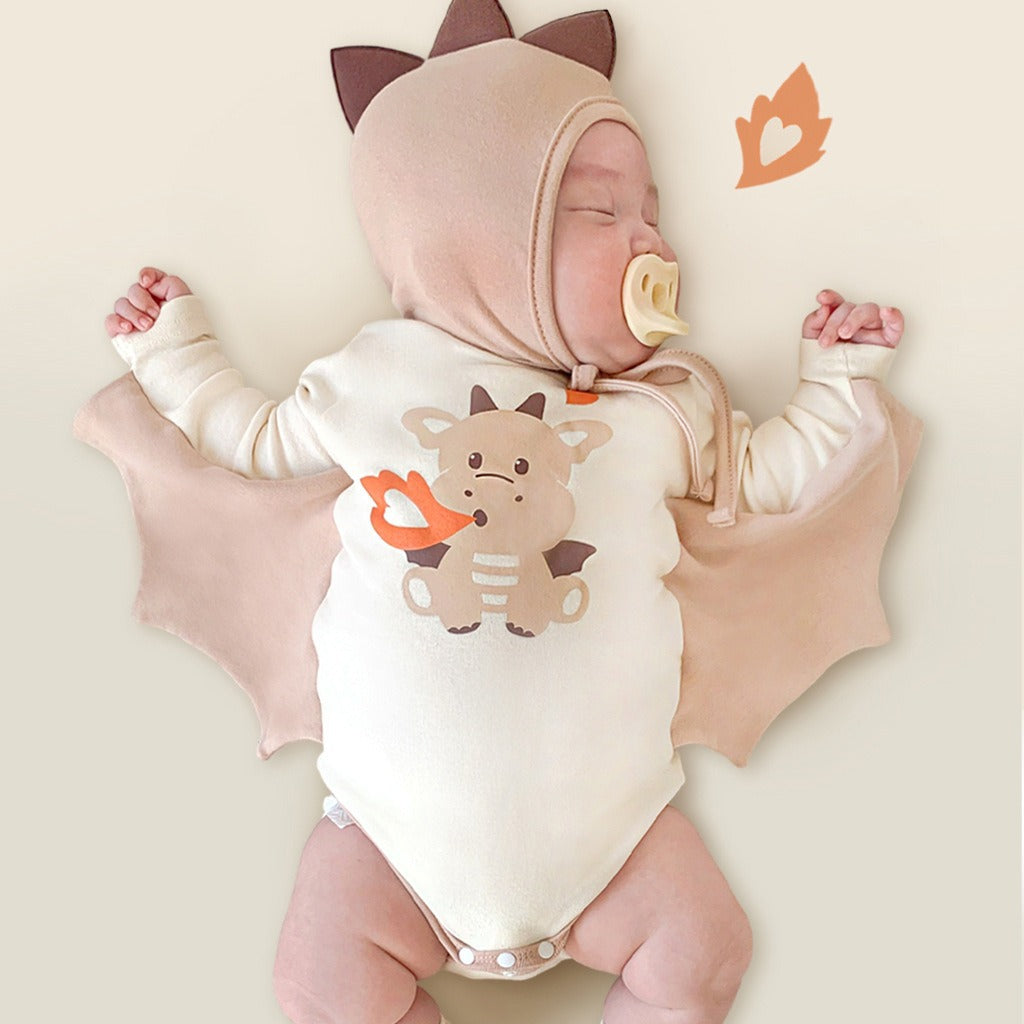 Fire-Breathing Dragon Print Baby Romper