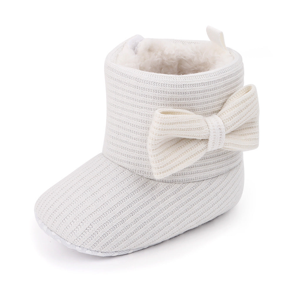 Winter Velvet Bow Baby Snow Boots Cotton Shoes