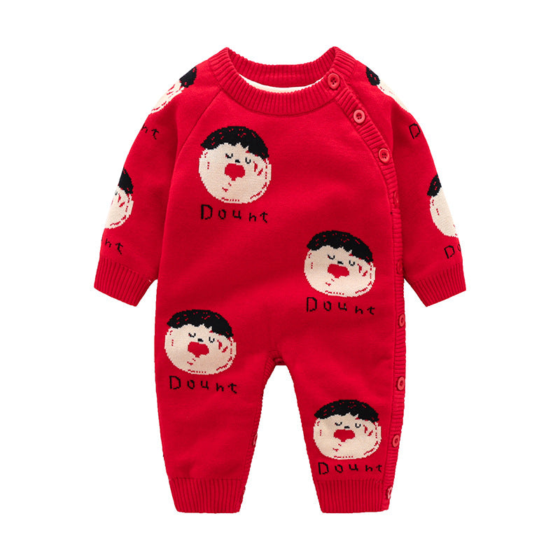 Newborn Baby Crawling Clothes Thickened Harness