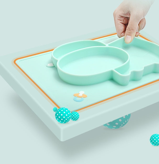 Baby Silicone Suction Cup Cartoon Learning Feeding Bowl