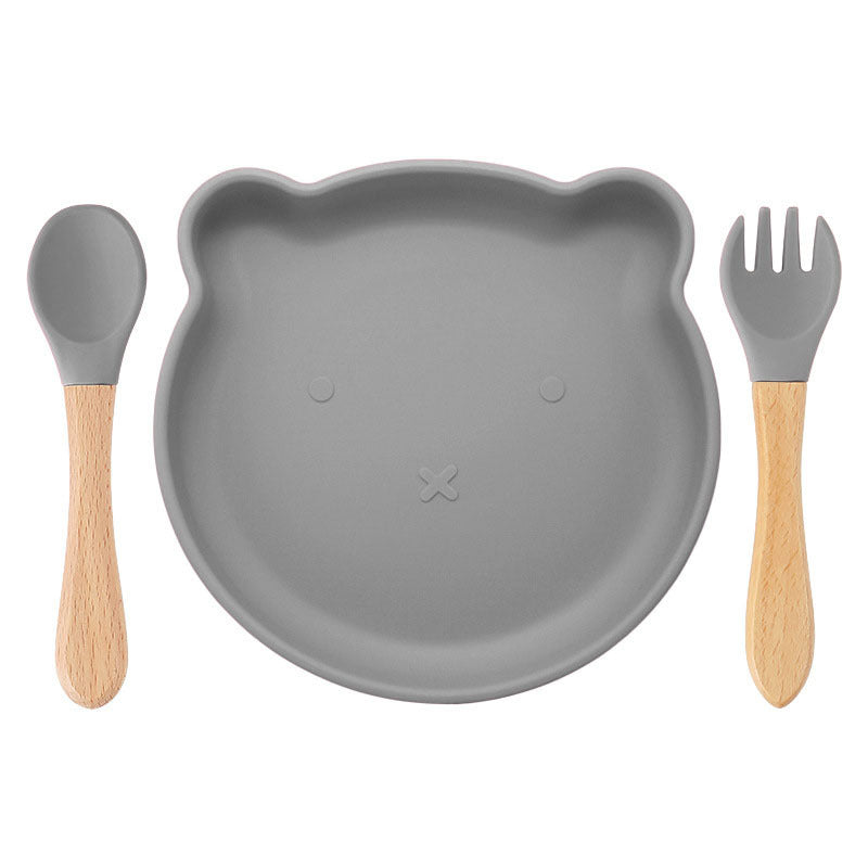 Silicone Spork Baby Tableware Set, Bear Design
