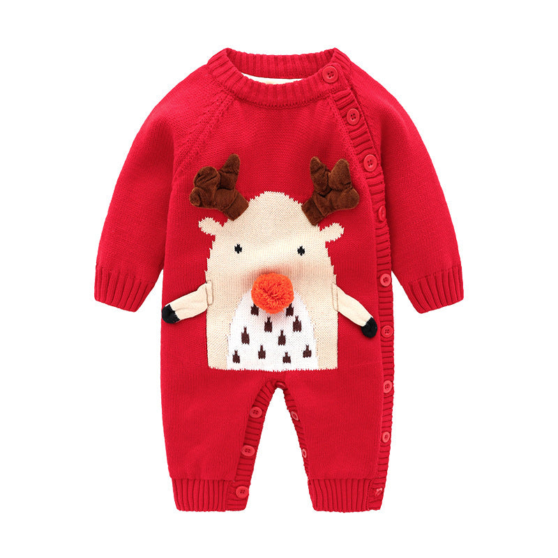 Newborn Baby Crawling Clothes Thickened Harness