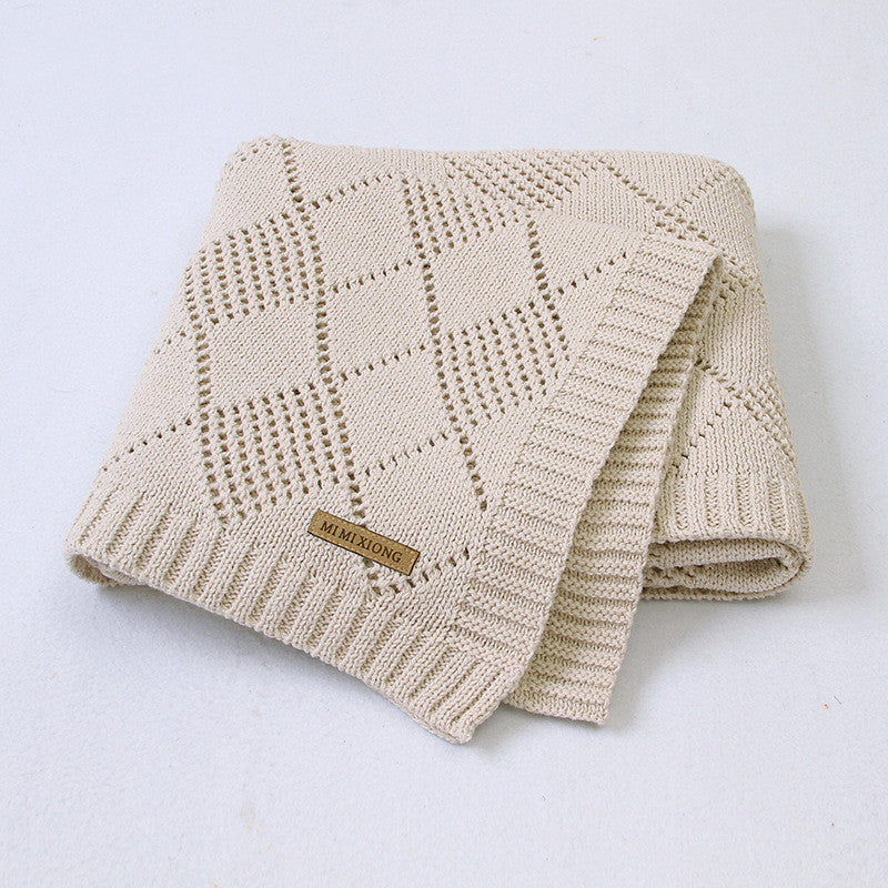Solid Color Knitted Baby Blanket, Baby Quilt