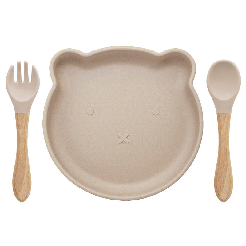 Silicone Spork Baby Tableware Set, Bear Design