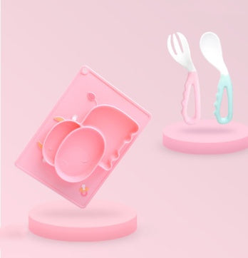 Baby Silicone Suction Cup Cartoon Learning Feeding Bowl