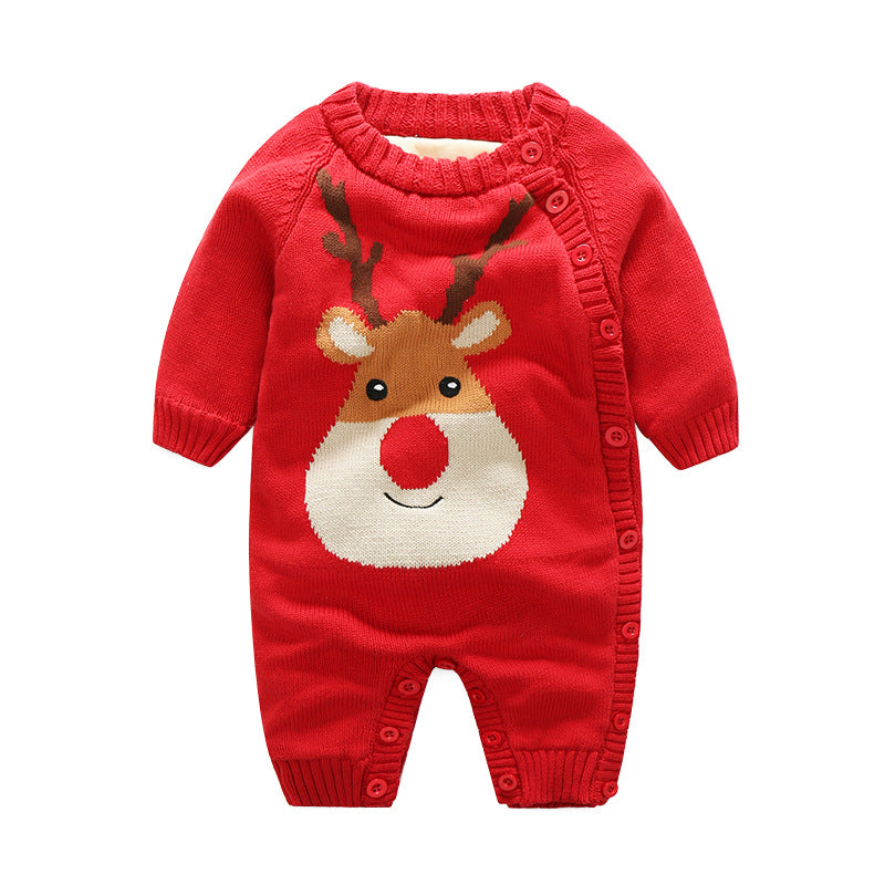 Newborn Baby Crawling Clothes Thickened Harness