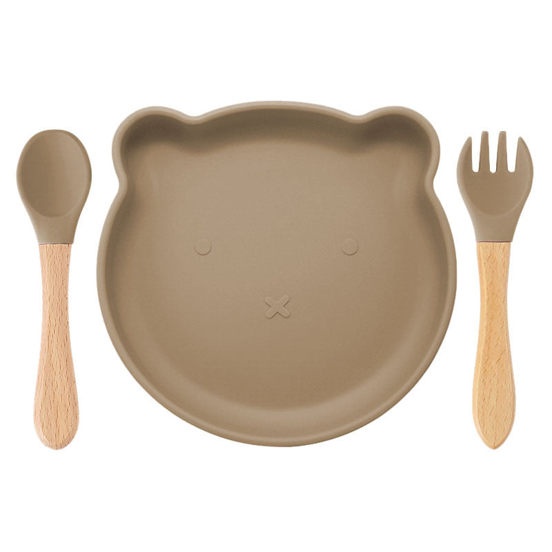 Silicone Spork Baby Tableware Set, Bear Design