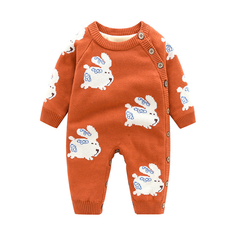 Newborn Baby Crawling Clothes Thickened Harness