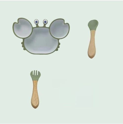 Silicone Baby Feeding Plate And Non Slip Bowl