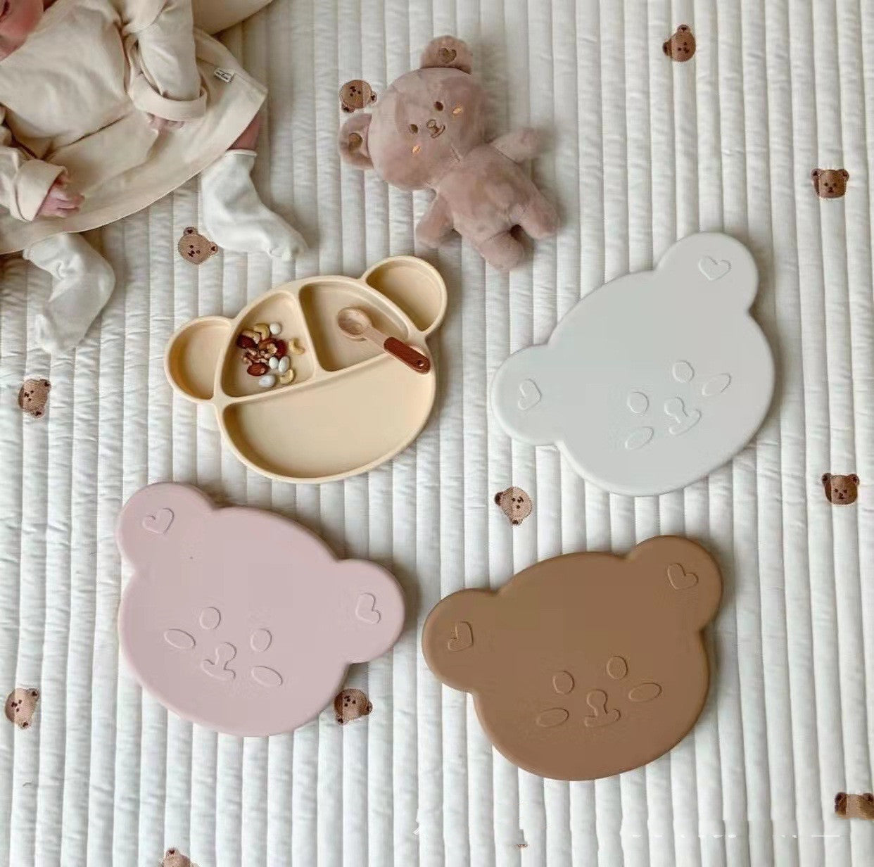 Suction-type Baby Silicone Tableware Complementary Food Bowl