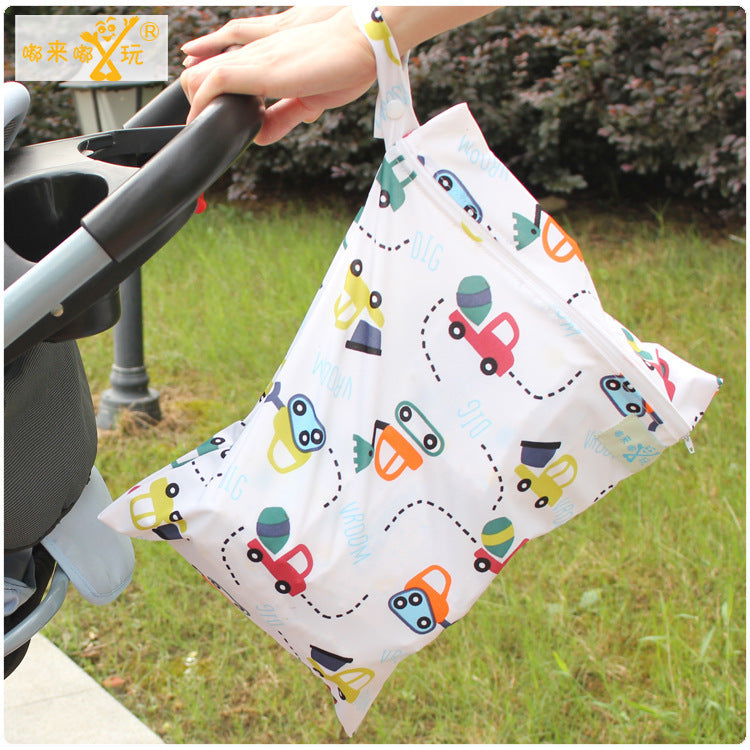 Single-Layer Waterproof Baby Diaper Bag with Zipper
