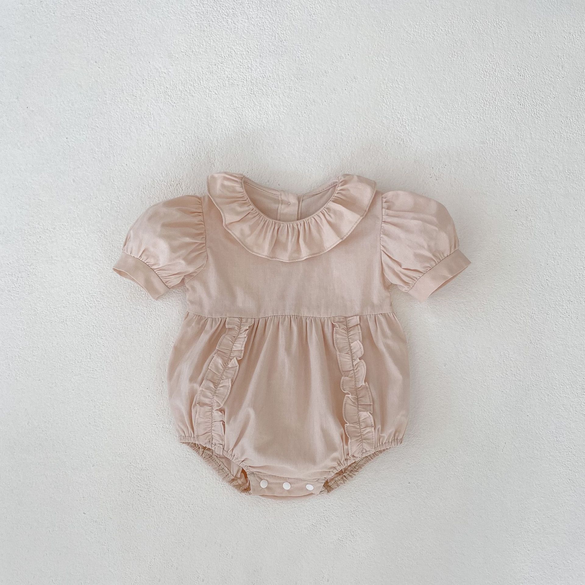 Summer Cotton Puff Sleeve Baby Girl Romper Onesie