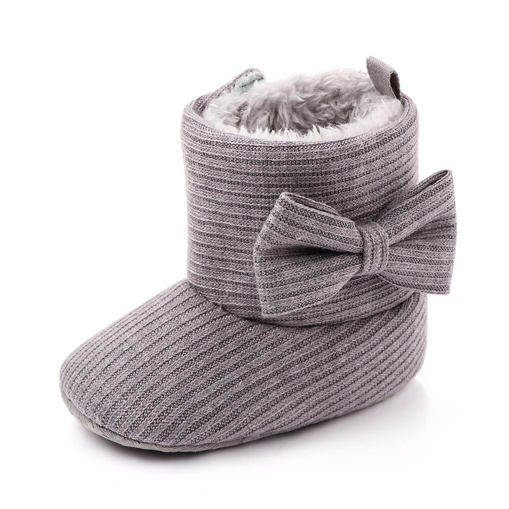 Winter Velvet Bow Baby Snow Boots Cotton Shoes