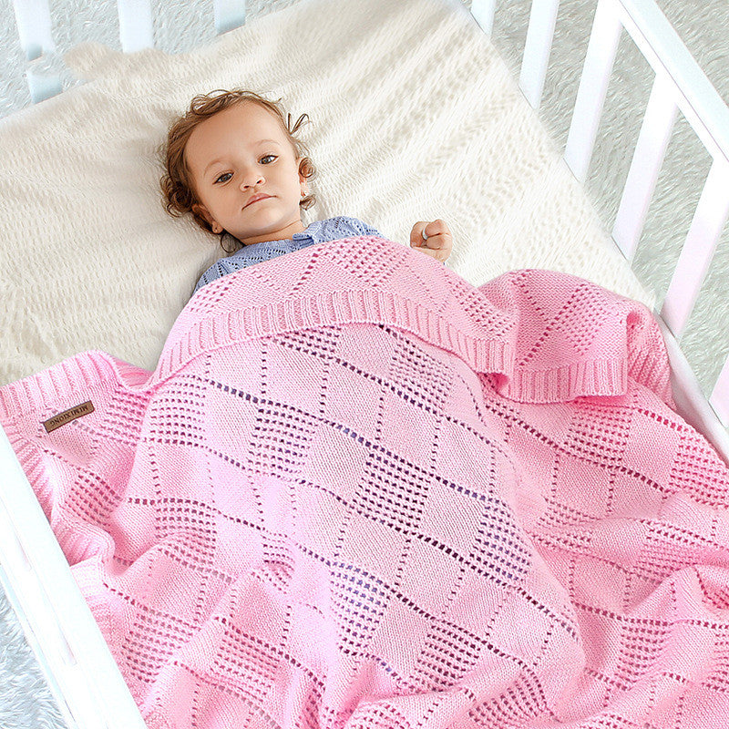 Solid Color Knitted Baby Blanket, Baby Quilt
