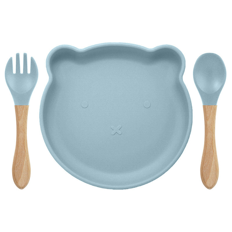 Silicone Spork Baby Tableware Set, Bear Design