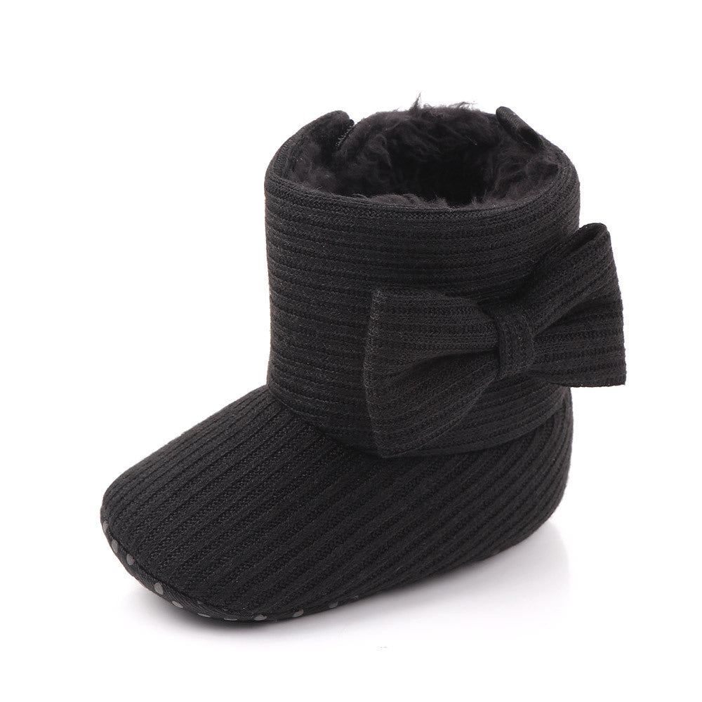 Winter Velvet Bow Baby Snow Boots Cotton Shoes
