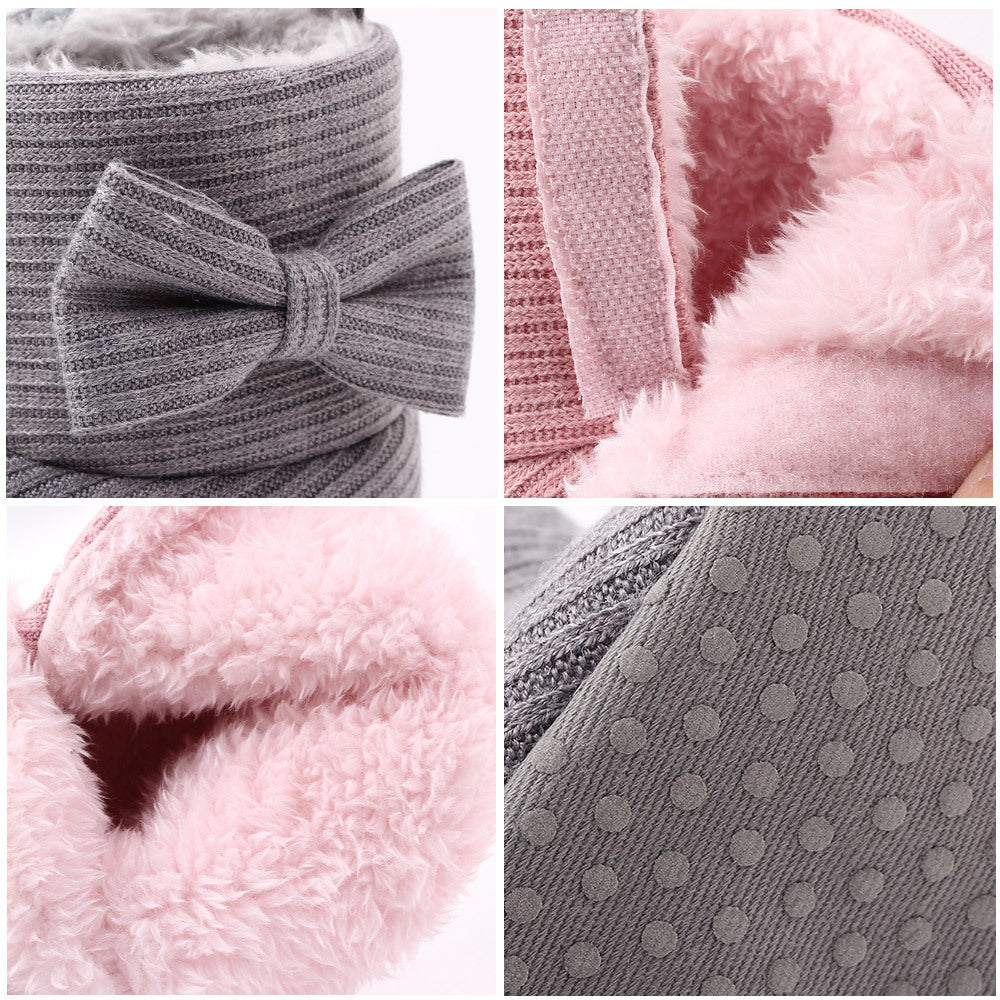Winter Velvet Bow Baby Snow Boots Cotton Shoes