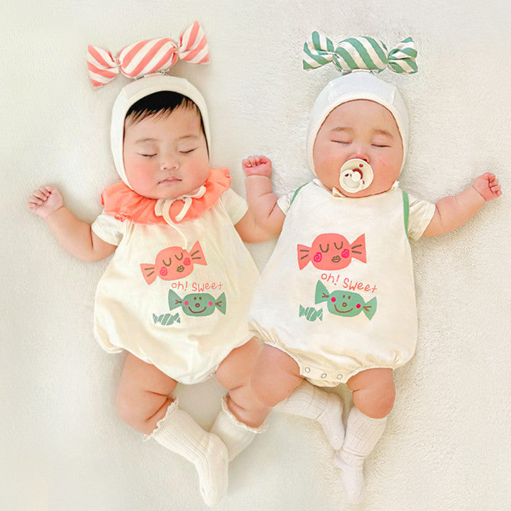 Ins Korean Candy Printing Modeling Romper Baby Rompers Suit