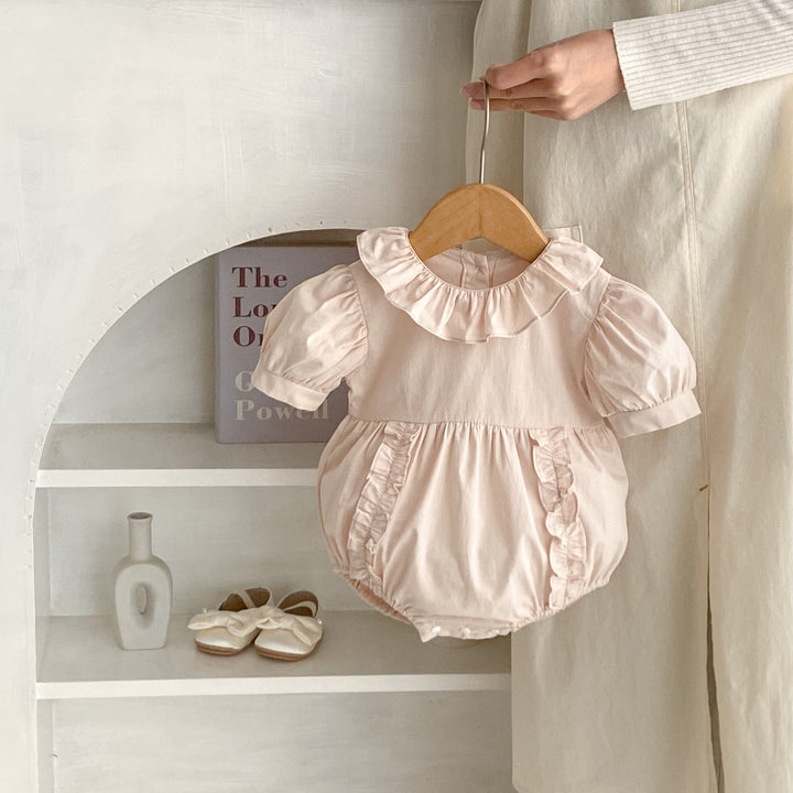 Summer Cotton Puff Sleeve Baby Girl Romper Onesie