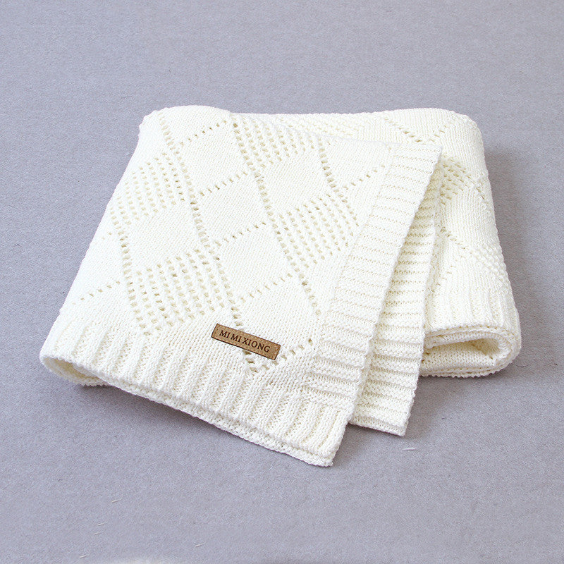 Solid Color Knitted Baby Blanket, Baby Quilt