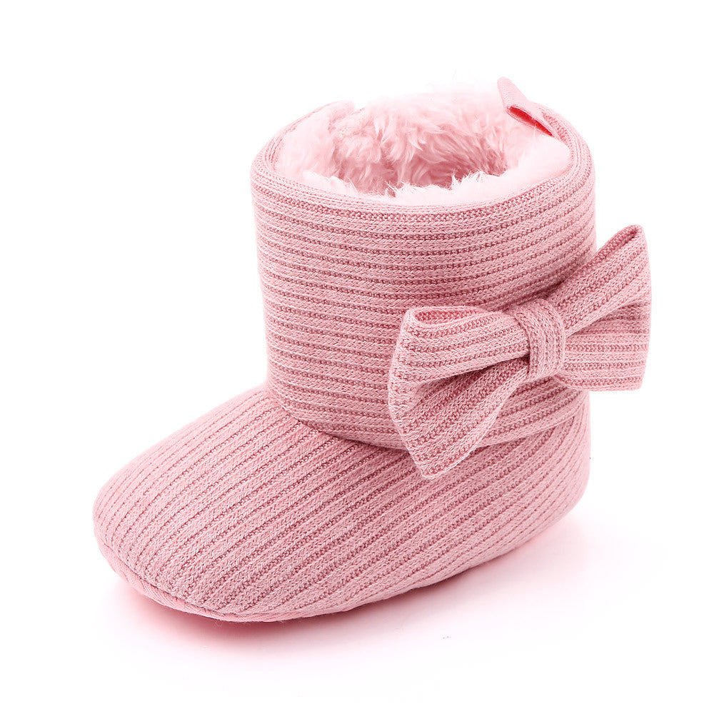 Winter Velvet Bow Baby Snow Boots Cotton Shoes